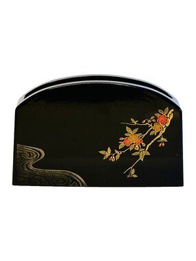 Japan Yamanaka Lacquerware Paper Pen Pencil Holder Wood Based Heavy VTG